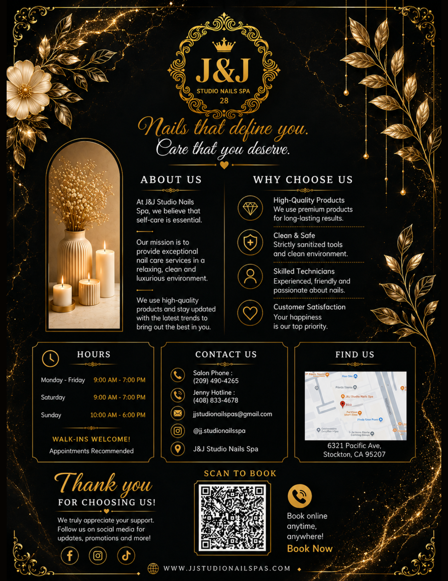 J&J Studio Nails Spa Menu page 1