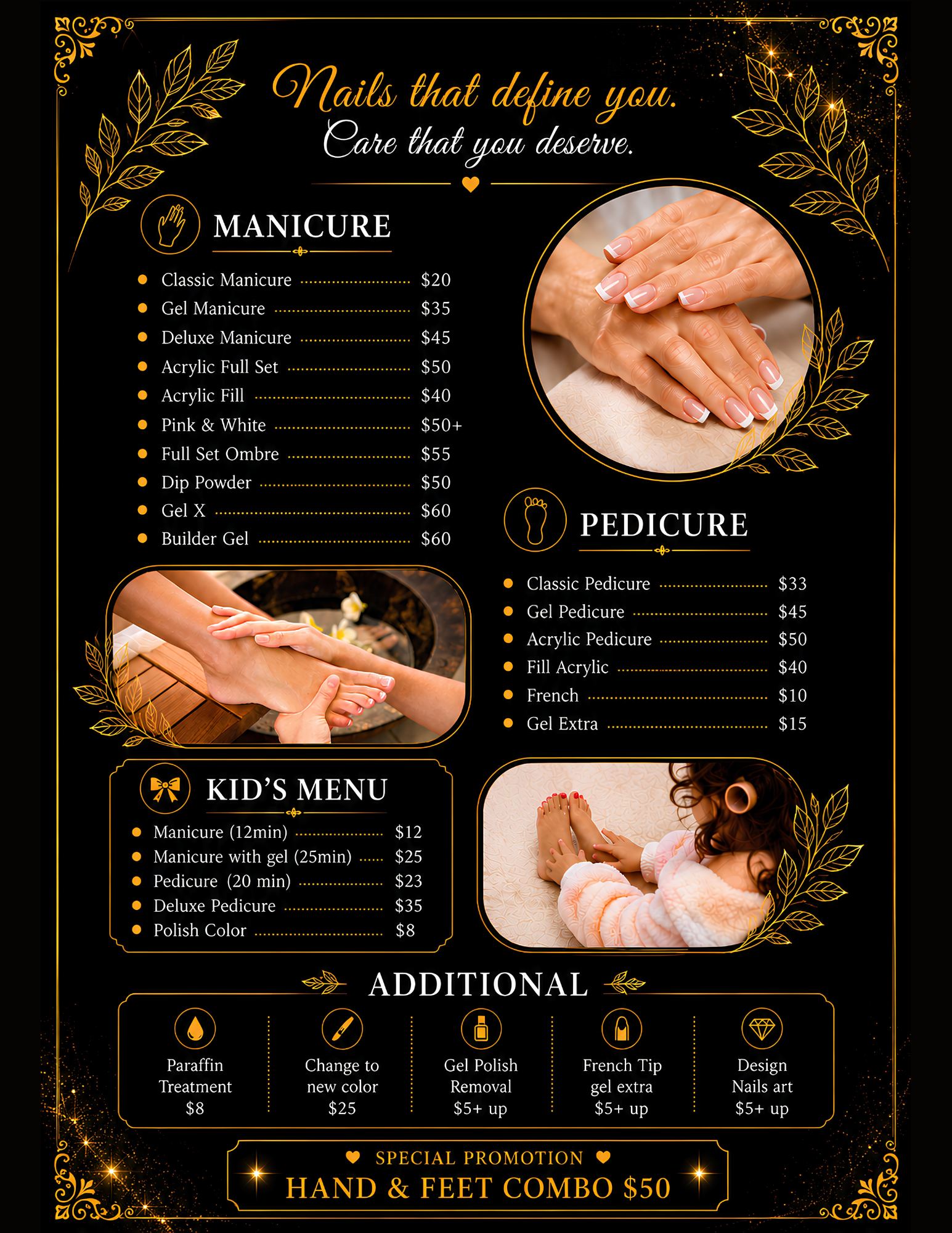 J&J Studio Nails Spa Menu page 2